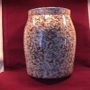 Spongeware Crock with Lid says (Cookies) on it