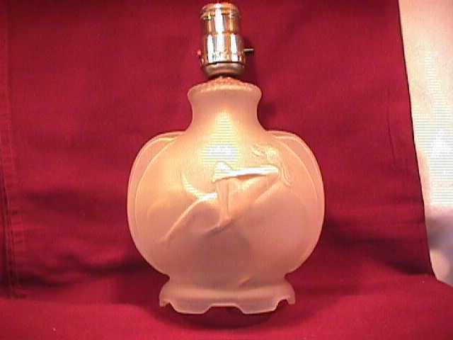Frosted Glass Art-Deco Boudoir Lamp
