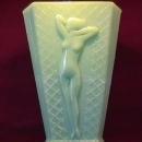 Mc Kee-Art-Deco (Jadite) Triangle Vase