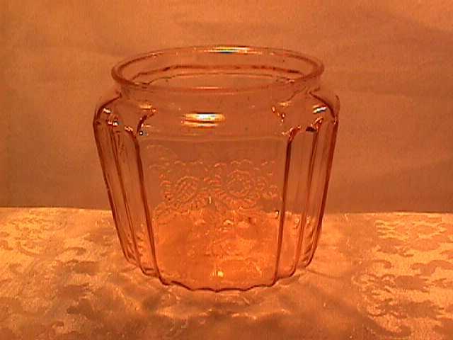 Vintage (Mayfair) Pink Depression Cookie Jar Bottom Only