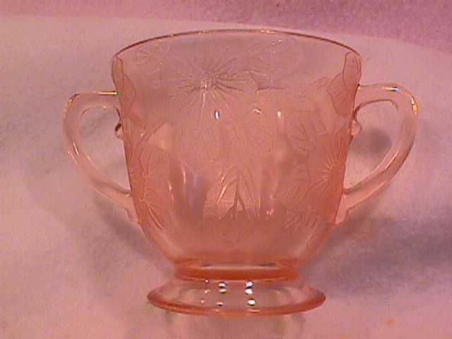 Mac Beth Evans Pink Depression (Dogwood) Sugar Bowl