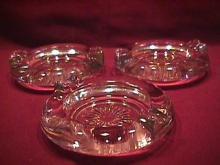 Set of 3-Rock Crystal Ashtrays