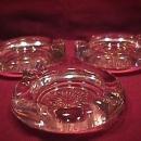 Set of 3-Rock Crystal Ashtrays