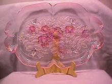 Mikasa (Rosella) Frosted & Clear- Pink- Canape Plate