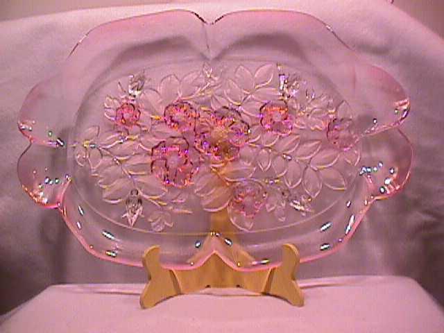 Mikasa (Rosella) Frosted & Clear- Pink- Canape Plate
