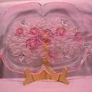 Mikasa (Rosella) Frosted & Clear- Pink- Canape Plate