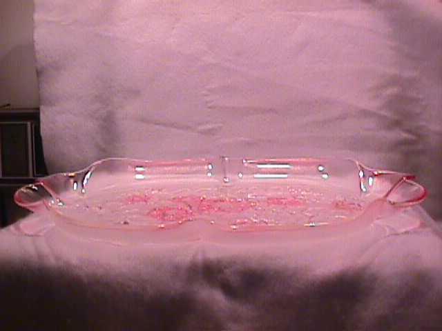 Mikasa (Rosella) Frosted & Clear- Pink- Canape Plate