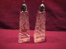 Hand Cut Crystal= Salt & Pepper Never Used