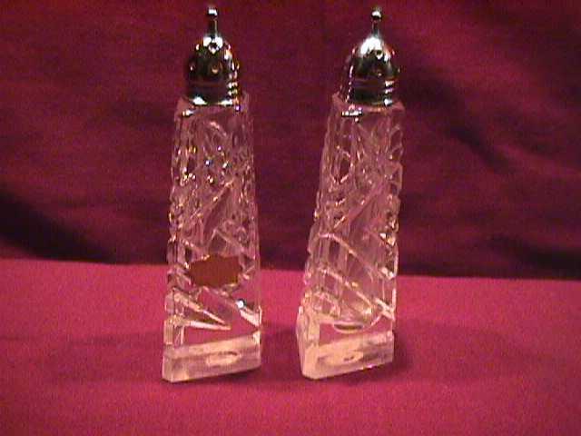 Hand Cut Crystal= Salt & Pepper Never Used