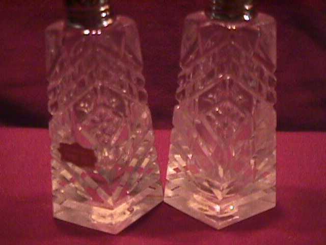 Hand Cut Crystal= Salt & Pepper Never Used