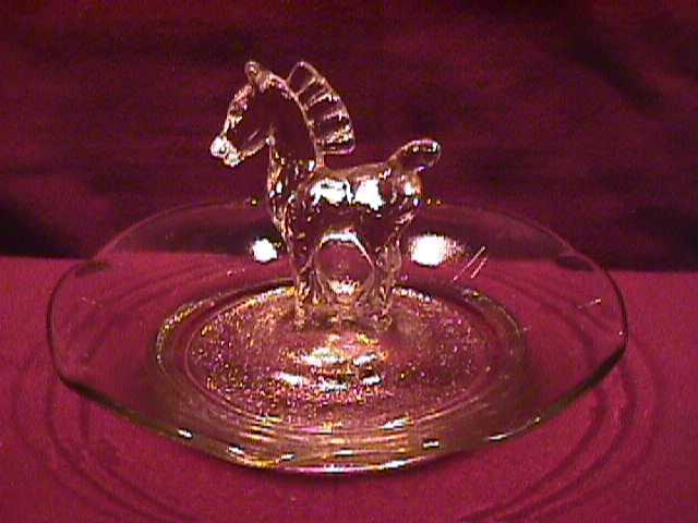 Pressed Glass (Horse) Ring or Pin Tray