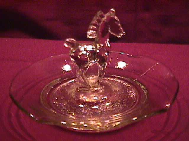 Pressed Glass (Horse) Ring or Pin Tray