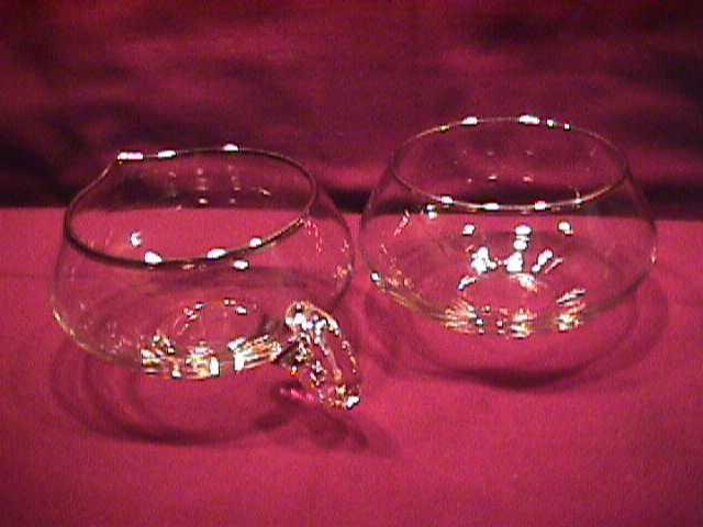 Set-Blown Crystal Sugar & Creamer W/Platinum Trim