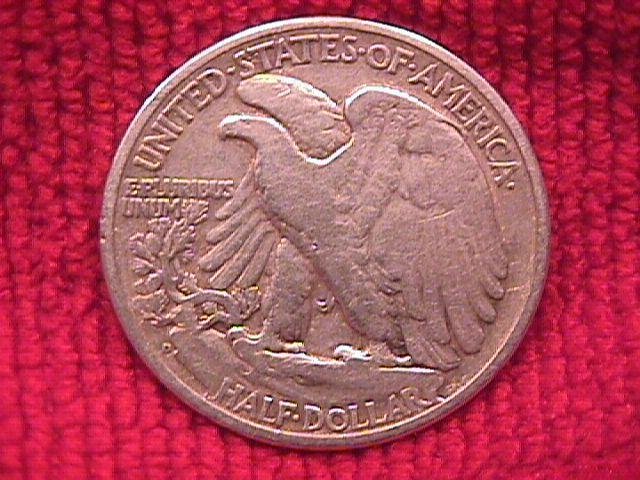 LIBERTY WALKING SILVER HALF DOLLAR 1938-D GRADES FINE-#15