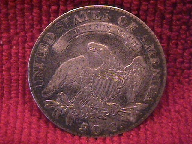CAPPED BUST SILVER HALF DOLLAR DATED 1819 GRADED FINE-15