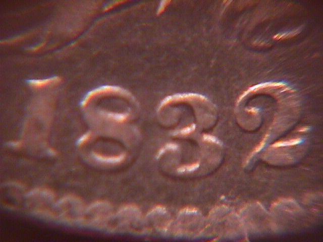 CAPPED BUST SILVER HALF DOLLAR DATED 1832 GRADED VERY FINE-20