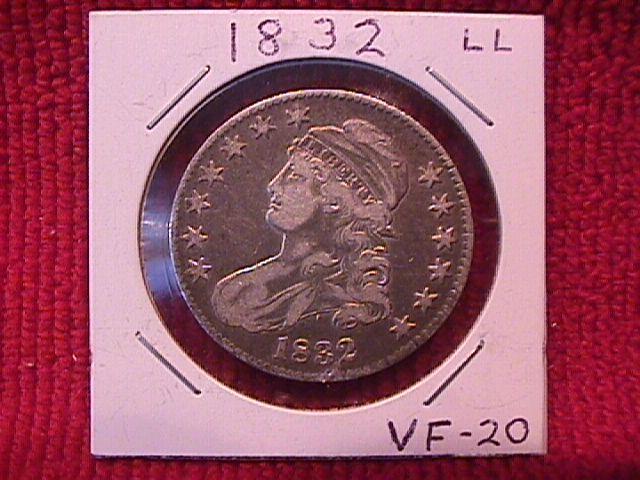 CAPPED BUST SILVER HALF DOLLAR DATED 1832 GRADED VERY FINE-20