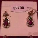 Flashy Faux Ruby & Emerald Earrings-Sterling