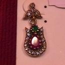 Flashy Faux Ruby & Emerald Earrings-Sterling