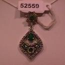 Faux Emerald & Sterling Persian Drop Pendant