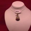 Faux Emerald & Sterling Persian Drop Pendant