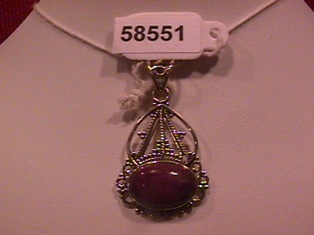 Nice Ruby Zoisite- & Bali Sterling Pendant