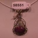 Nice Ruby Zoisite- & Bali Sterling Pendant