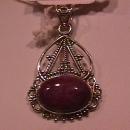 Nice Ruby Zoisite- & Bali Sterling Pendant