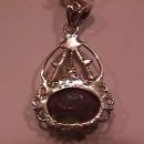Nice Ruby Zoisite- & Bali Sterling Pendant