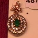 Oval Faux Emerald & Diamond Earrings-Sterling
