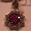 Sweetheart Faux Ruby & Diamond Pendant-Sterling