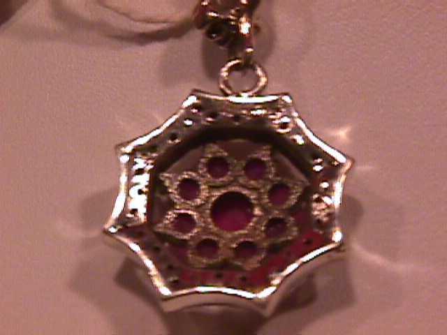Sweetheart Faux Ruby & Diamond Pendant-Sterling