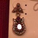 Faux Ruby & Sterling Earrings