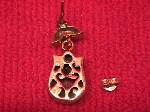 Faux Ruby & Sterling Earrings