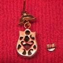 Faux Ruby & Sterling Earrings