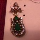 Faux Emerald & Sterling Earrings