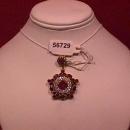 Prescious Faux Ruby & Diamond Pendant-Sterling