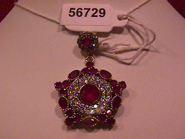 Prescious Faux Ruby & Diamond Pendant-Sterling