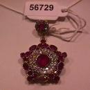 Prescious Faux Ruby & Diamond Pendant-Sterling