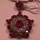 Prescious Faux Ruby & Diamond Pendant-Sterling
