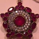 Prescious Faux Ruby & Diamond Pendant-Sterling