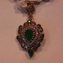 Just Simply Beautiful Faux Emerald Teardrop Pendant-Sterling