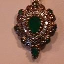 Just Simply Beautiful Faux Emerald Teardrop Pendant-Sterling