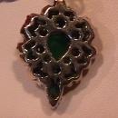 Just Simply Beautiful Faux Emerald Teardrop Pendant-Sterling