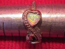 Sweetheart Sterling & Opal= 2-Heart ring-7