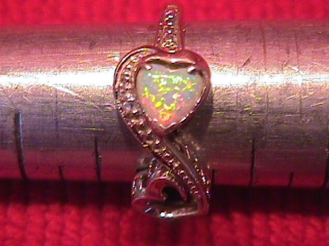 Sweetheart Sterling & Opal= 2-Heart ring-7