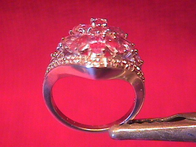 Sterling and Pink Amethyst & White Topaz Ring-6