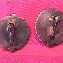 Sterling and Turquoise (Squash Blossom) Earrings=Screw Back
