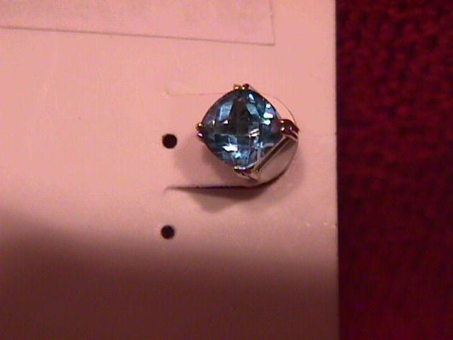 Sterling & Aqua Checkerboard Earrings