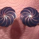 Vintage Sterling and Inlaid Blue Earrings-Screw Back